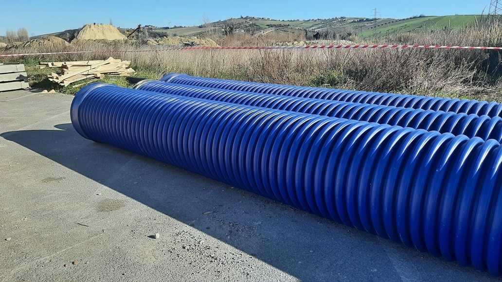 Construction of a Sewer Distribution Network with New Corrugated Pipes
