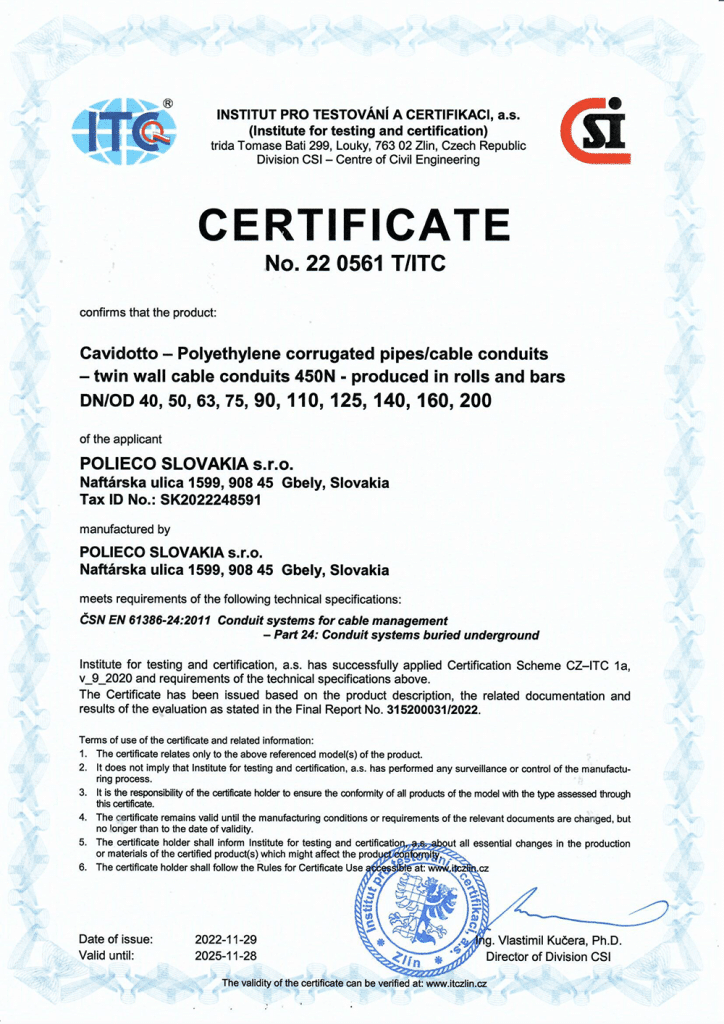 Systémové certifikáty 22 0561 T/ITC
